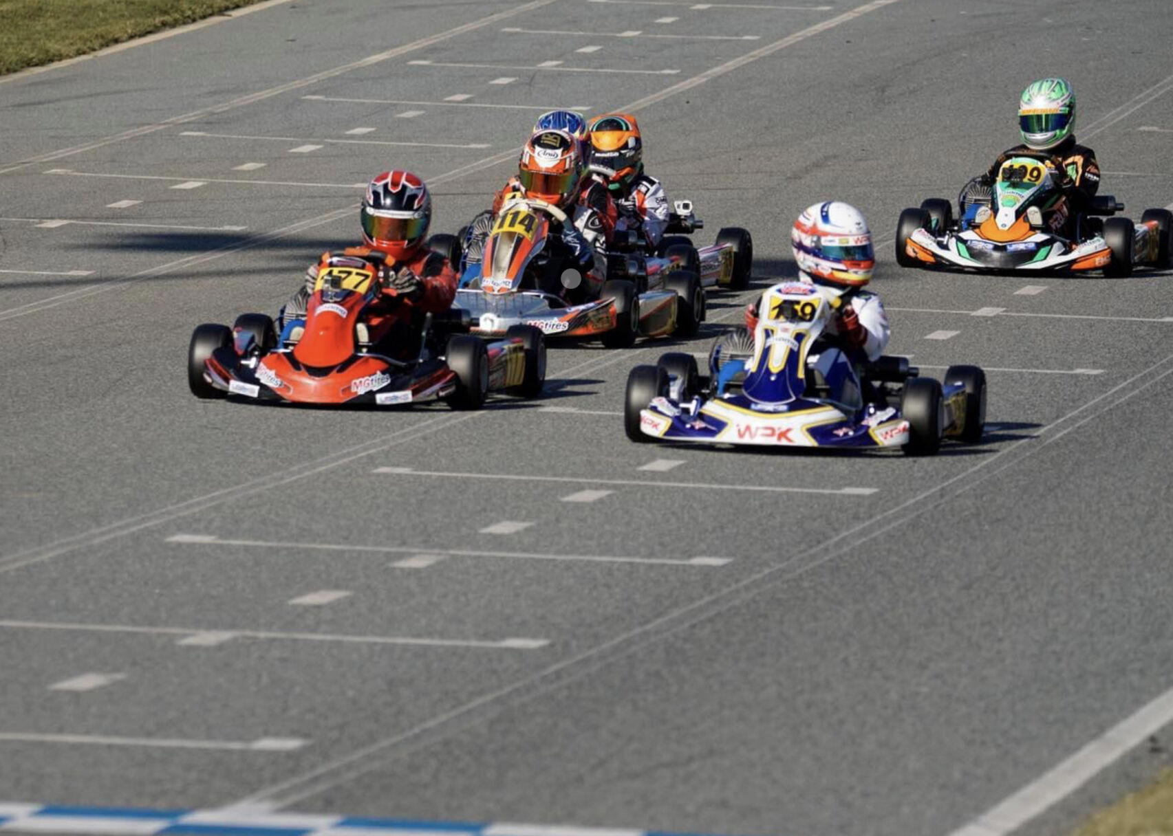Garcia (in the #159 car) battles it out to take the lead.